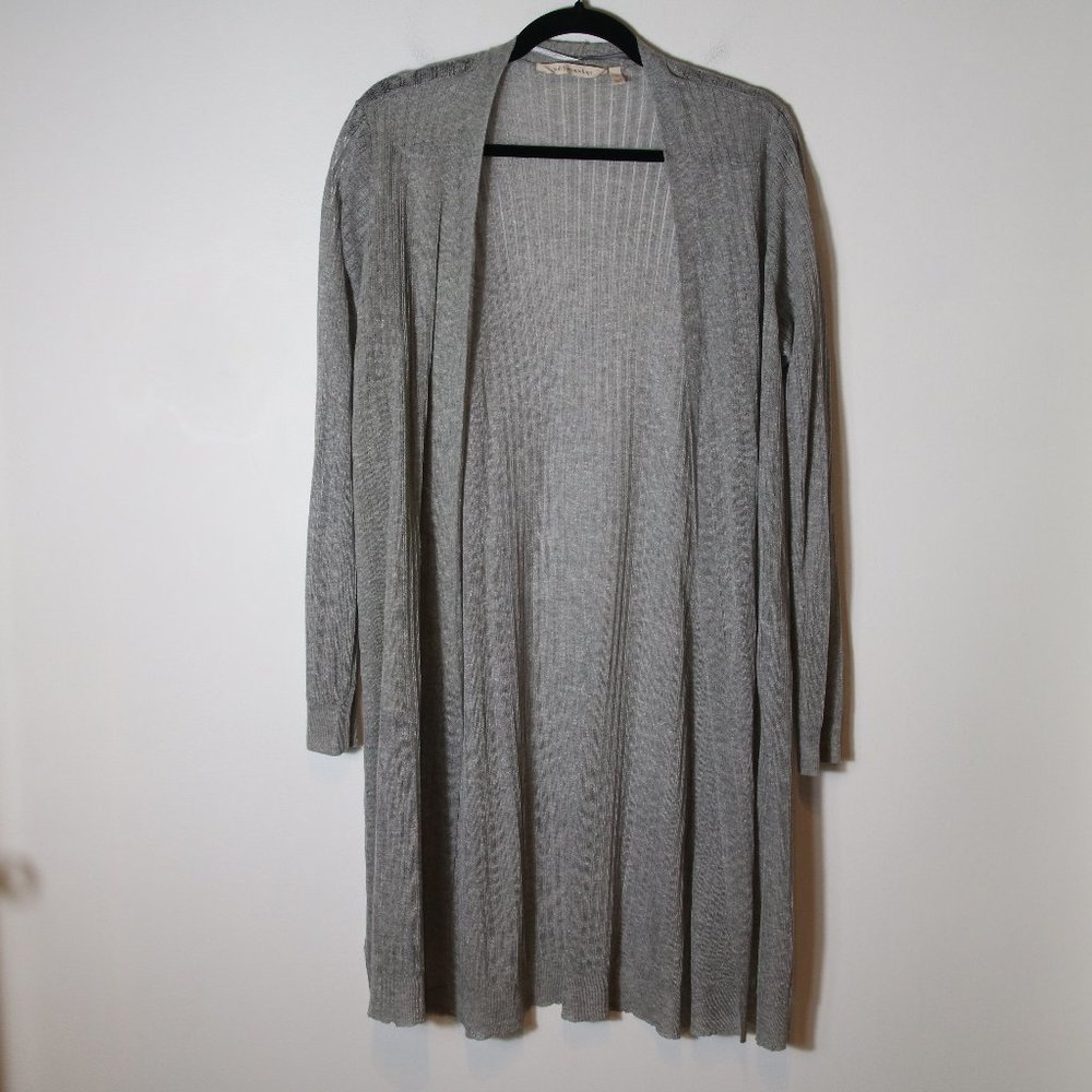 Soft Surroundings Gray Cardigan Lightweight Longline Size Medium